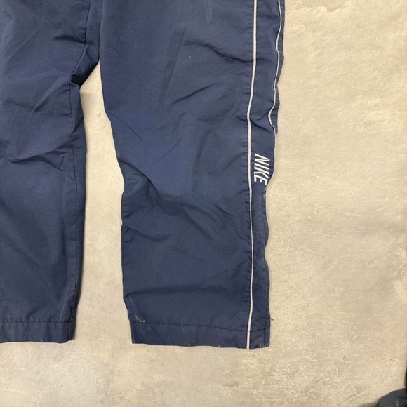 Nike Vintage Windbreaker Track Pants Navy Blue Mesh Lined Mens XL Piping Swoosh - Picture 2 of 5